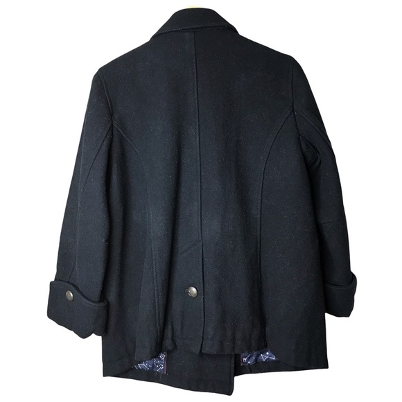 Anthropologie Celestial Deep Navy Pea Coat Jacket Wool Blend Button Fron… - Picture 11 of 16